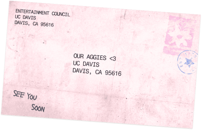 Postcard: Our Aggies <3, UC Davis, Davis, CA 95616. See you soon